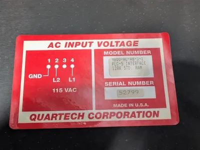 Used Quartech Corporation 9800-AC-AB-3-1 PLC-5 Interface Module V3.00