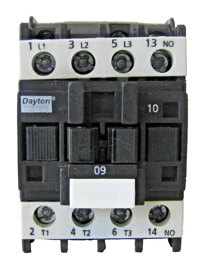 Dayton Electrical 9 Amp IEC Contactor 3 Pole 600V Max 6EAJ9 w/ 24V 50/60 Hz Coil