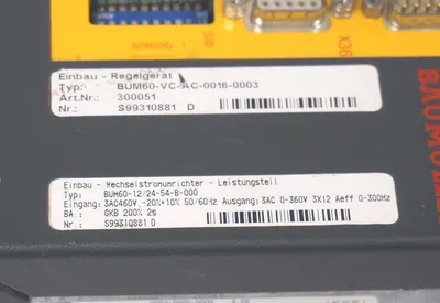 BAUMULLER BUM60-VC-AC-0016-0003 SERVO DRIVE 300051, BUM60VCAC00160003