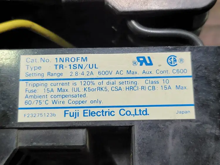 Used FUJI ELECTRIC 1RC0F01 Switchgears British Columbia CA | Lenmark #243424