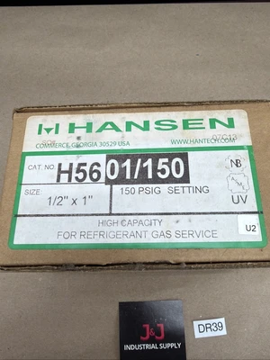 New Hansen H5601 1/2" x 1" 150PSIG 476 SCFM Pressure Relief Valve Warranty 🇺🇸