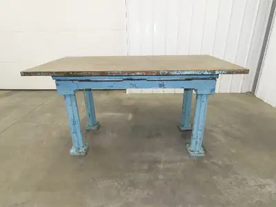 Vintage Precision Steel Welding Layout Table 71.5x36" Cast Iron 1-3/8" Thick Top