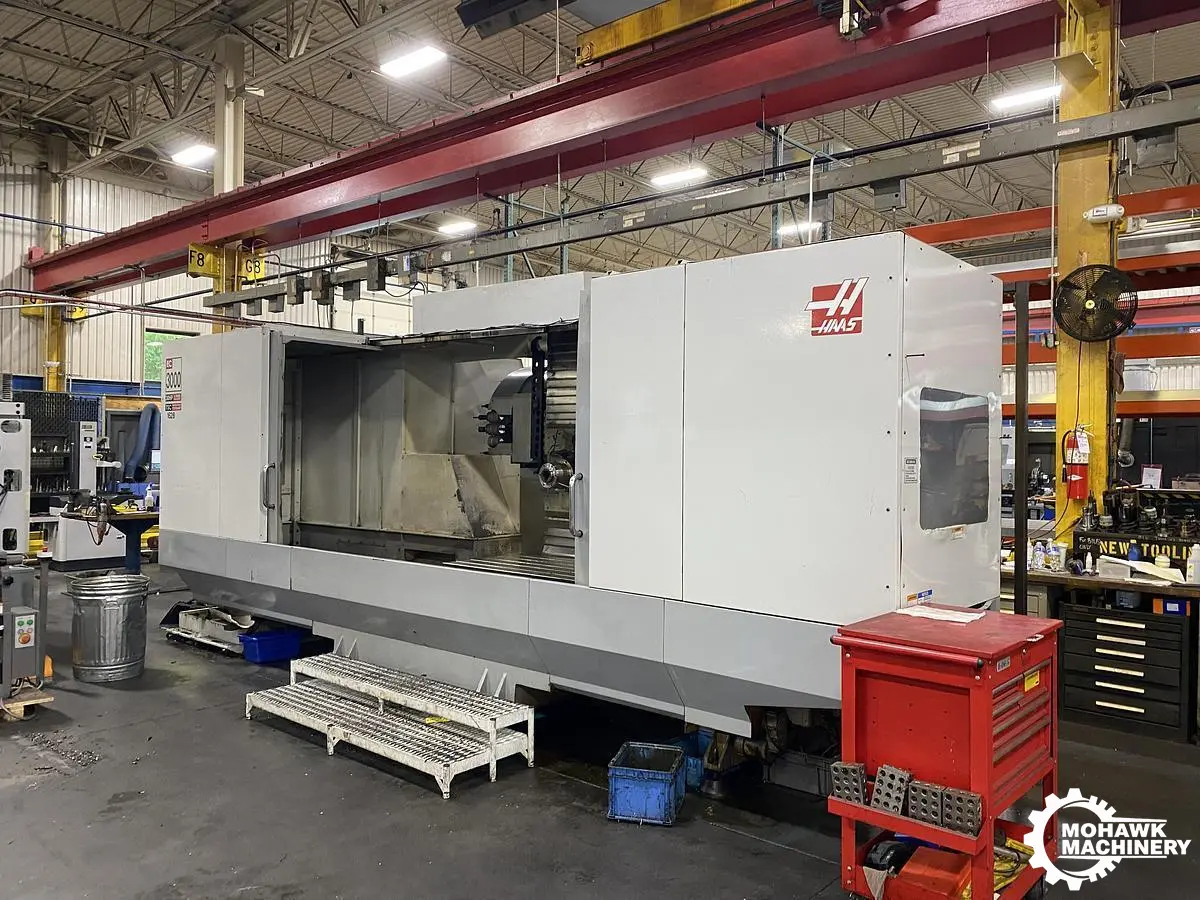 EC-3000 HAAS CNC HORIZONTAL MACHINING CENTER - 30-POSITON ATC - 30 HP 2-SPEED GEAR DRIVE - THU-SPINDLE COOLANT - 120" X-AXIS - 40" Y-AXIS - 32" Z-AXIS - 120" x 28" TABL