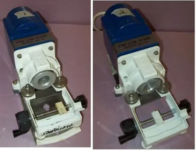 QTY. 2. FLUID METERING INC., FMI LAB PUMP MODEL QG...