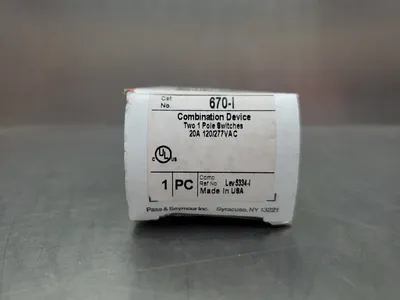 Pass & Seymour 670-I Combination Switch, 1P 20A 120/277V. 4B-37
