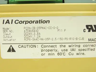 IAI PCON-CB-35PWAI-CC-0-0 ROBO Cylinder Position Controller PowerCON 150 24VDC