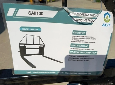 AGT Mower King Skid Steer Fork Attachment (SAII100)