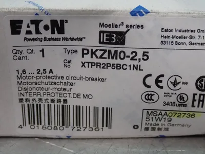 New | in-Stock EATON PKZM02,5 Circuit Breakers | HGR 24 #731937