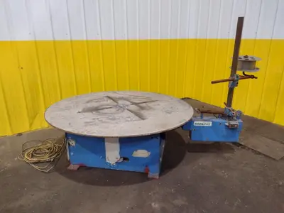 5,500 LBS X 48" AWC ACCRA WIRE CONTROLS MODEL #F-200AF HORIZONTAL PALLET TYPE POWERED DE-COILER REEL: STOCK #19269