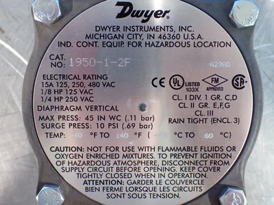 New | in-Stock DWYER 195012F Pressure Switches Ohio US | HGR 24 #1133410