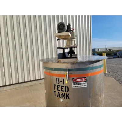 Used Bendel 2,000 Liter (550 Gallon) Stainless Steel Liquid Mix Tank w/ Agitator