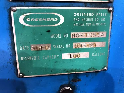 USED 1981 GREENERD PRESSES GREENERD HC-40-35R414 PRESS