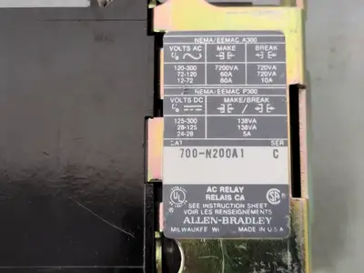 Used ALLEN-BRADLEY 700-N200A1 Misc Electrical & Power Parts British Columbia CA | Lenmark #247008
