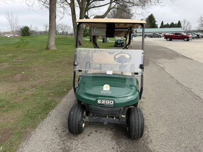 (1) 2015 E-Z-Go golf cart with a Kawasaki gas engine, includes Club canopy and ball washer, fold-dow...