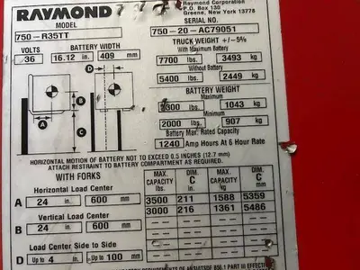 Used 2020 RAYMOND 750R35TT Misc Forklifts Illinois US | Somerset Equipment Sales #1542908