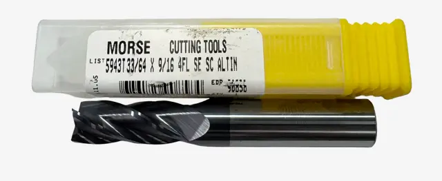 Morse 33/64" Carbide End Mill 4 Flute AlTiN Coated USA Made