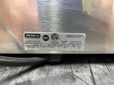 Used Nemco Used Nemco 8250SX-SLT Digital Hot Dog Roller Grill 50 Hot Dog Capacity 120V AS IS Grills & Griddles Illinois US | Falcon Restaurant Supply #1376233
