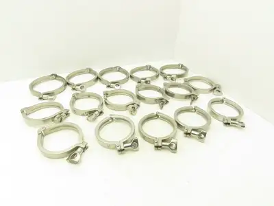 Tri Clover 3"/4" 3" Sanitary Tri Clamp 11 Single & Double Pin/ 5 - 4" Lot of 16