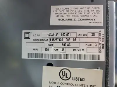 USED SQUARE D MODEL 6