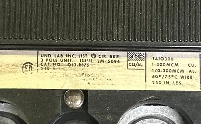 Used ITE QJ3-B175 Miscellaneous Equipment (Electrical & Power) | Surplus Asset Holdings #1202833