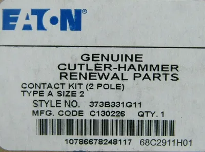 NEW EATON 373B331G11 CONTACT KIT 2P SIZE 2