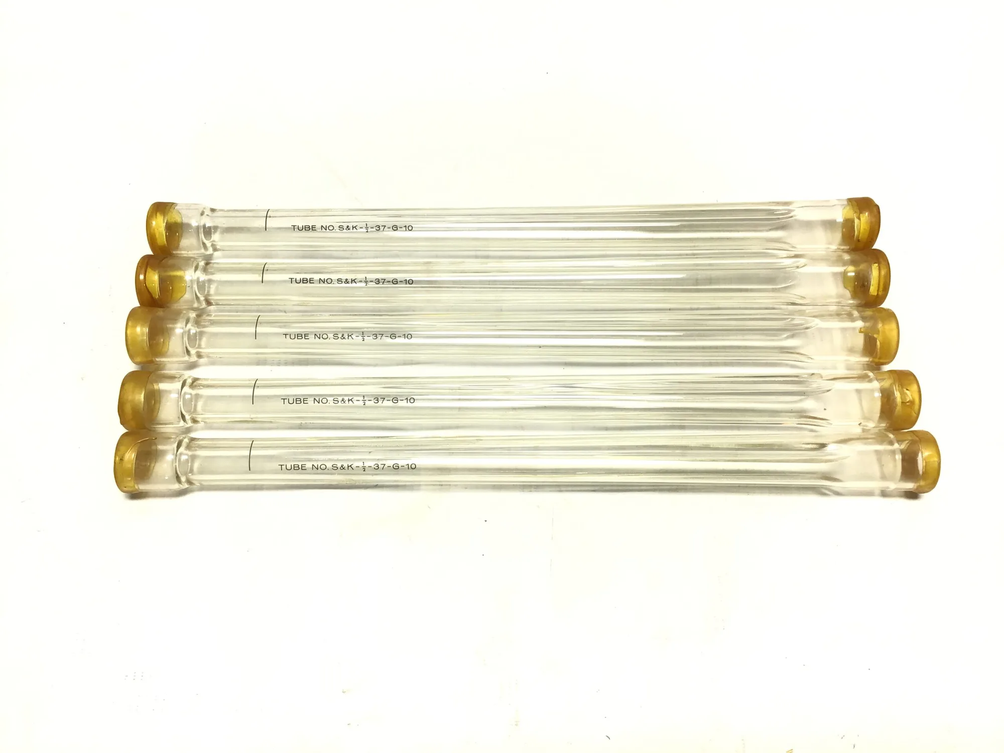 Glass Test Tube No S&K 1/2-37-G-10 (Lot of 5)