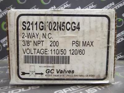 GC Valves S211GF02N5CG4 Solenoid Valves 3/8" NPT 200 PSI Max. 2-Way N.C. New NIB
