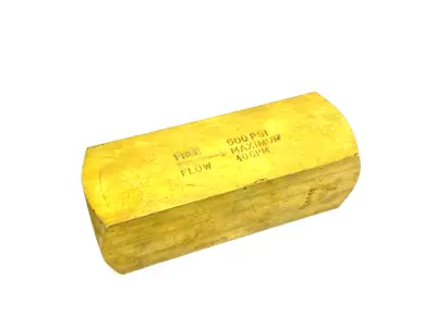 USED PARKER BRASS COLORFLOW HYDRAULIC CHECK VALVE 500PSI