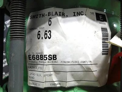 Smith-Blair Inc. Type E Flexible Coupling Size 6.63 150 PSIG Flexi-Coat New