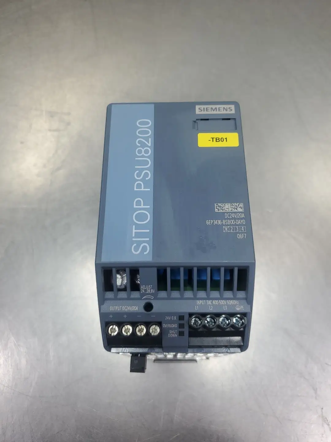Siemens 6EP3436-8SB00-0AY0 SITOP PSU8200 Power Supply, 24VDC, 20A, 2PT In. 4D-7