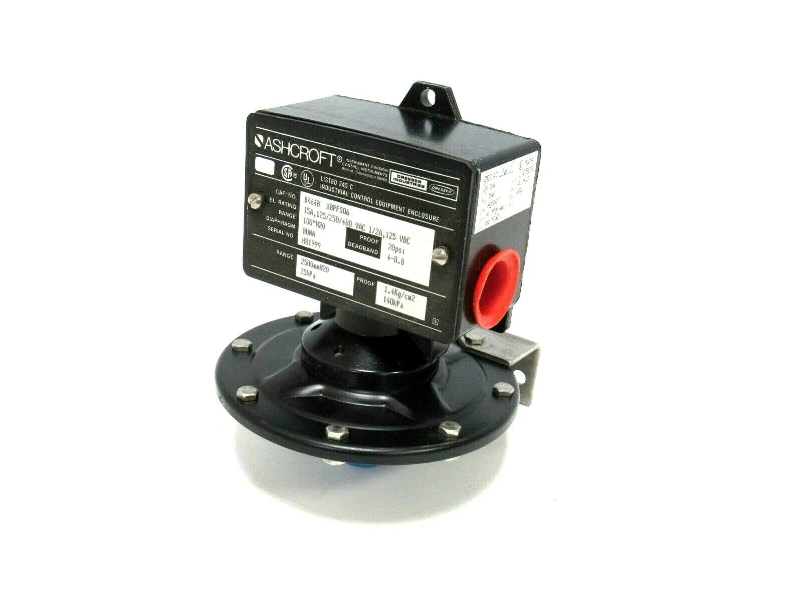 NEW ASHCROFT B464B PRESSURE SWITCH B464B-XBPFS06
