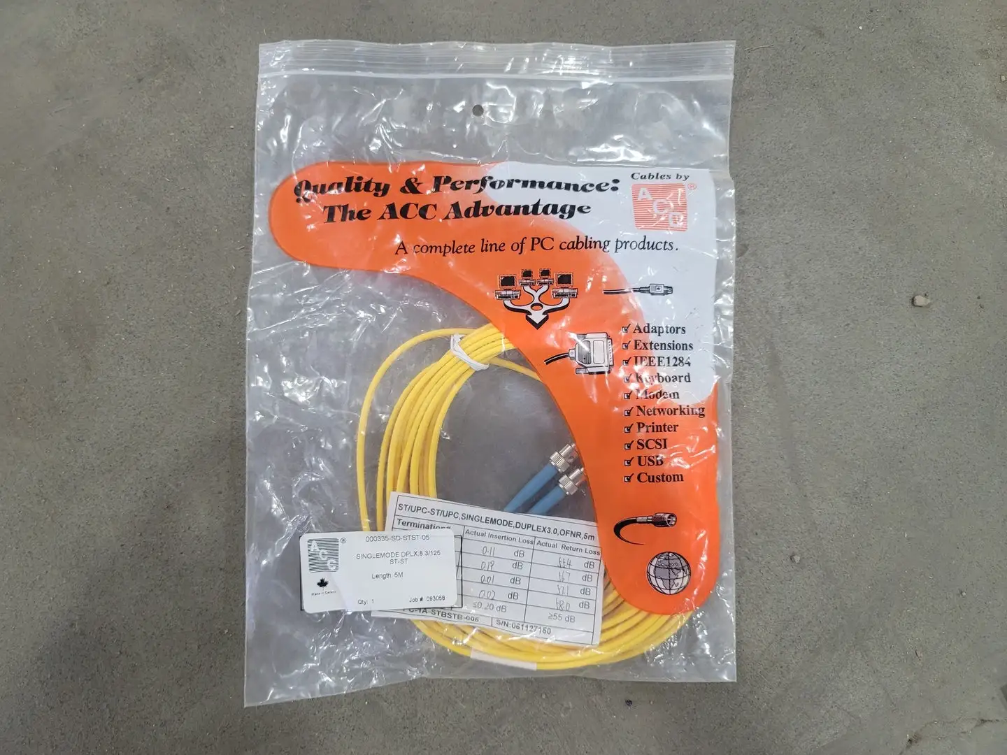 5M Fiber Optic Patch Cord Cable