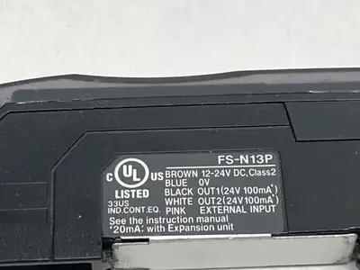 FS-N13P | Keyence  Digital Fiber Optic Sensor Fiber Amplifier Cable Type Main Unit - Used
