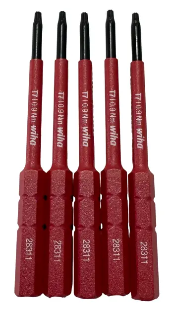 Wiha T7 Insulated Torx SlimLine Blades 5 Pack