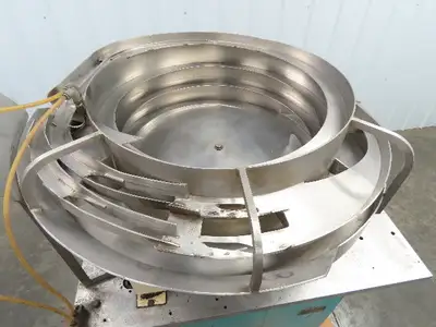 Haumiller Engineering 24" Stainless Vibratory Bowl Parts Feeder On A Stand 110v