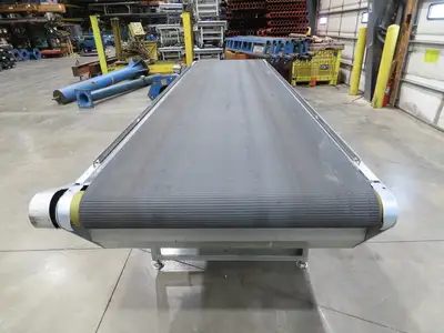 Habasit 38"x 11' 6" Slider Bed Conveyor 33.5"W Grip Belt 220V 3PH 5FPM