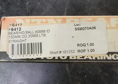 Ball Bearing No. 6412