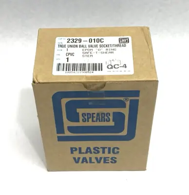 New | in-Stock Spears True Union PVC Ball Valve, SOC/FNPT, Gray 1", EPDM Pump & Valve Parts Michigan US | Maverick Industrial Sales #1395718
