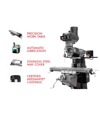 New | in-Stock JET ETM-949- Horizontal & Vertical Ram Type Mills Illinois US | Olympus Machinery Group #1351040