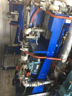 (2) Alfa-Laval S-821 fuel/lube oil purifier skids, 316SS.