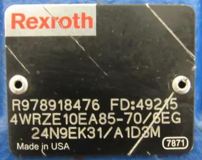 NEW REXROTH R978918476 CONTROL VALVE 4WRZE10EA85-70/6EG24N9EK31/A1D3M R900931050