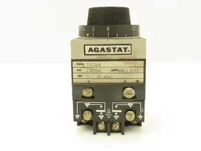 Agastat 7012PH Timing Delay Relay 125VDC Coil 3-30 Minutes 1/4HP