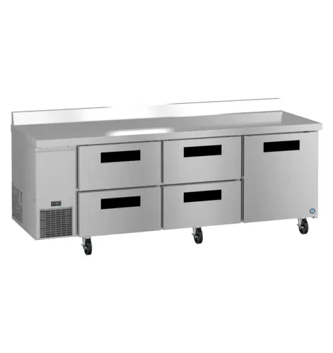 Hoshizaki WLR93B-D4 93" Steelheart Worktop Refrigerator w/ (3) Sections, (1) Door & (4) Drawers, 115v