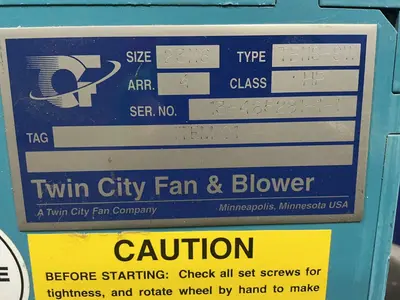 Used TWIN CITY FAN & BLOWER TBNSSW Centrifugal Fans Ohio US | HGR 24 #1478430