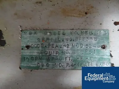 USED NGK 1" X 1" NGS CENTRIFUGAL PUMP, C/S