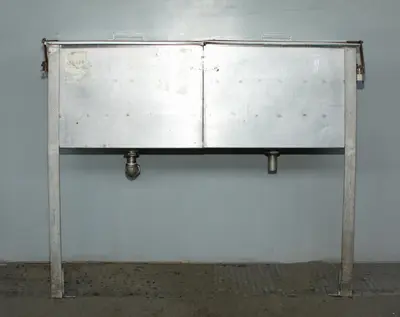 SPC7654  Miscellaneous Equipment bottle dump station Stainless Steel 14 each 1-5/8" diameter holes holes, 17"W x 41-½"L x 36-1/2"H