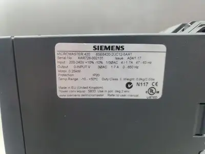 Used Siemens MICROMASTER 420 Servo Drives South Carolina US | Palmetto Automation #1370933