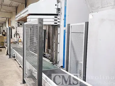 USED 2008 HOMAG / LIGMATECH MDE 200 FEED THROUGH CASE CLAMP