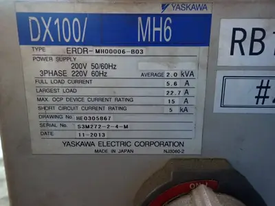USED 2013 YASKAWA MOTOMAN MH6