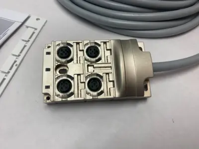 USED MURRELEKTRONIK JUNCTION BOX MVP-METALL, 4XM12, 5POLE, PRE-WIRED CABLE